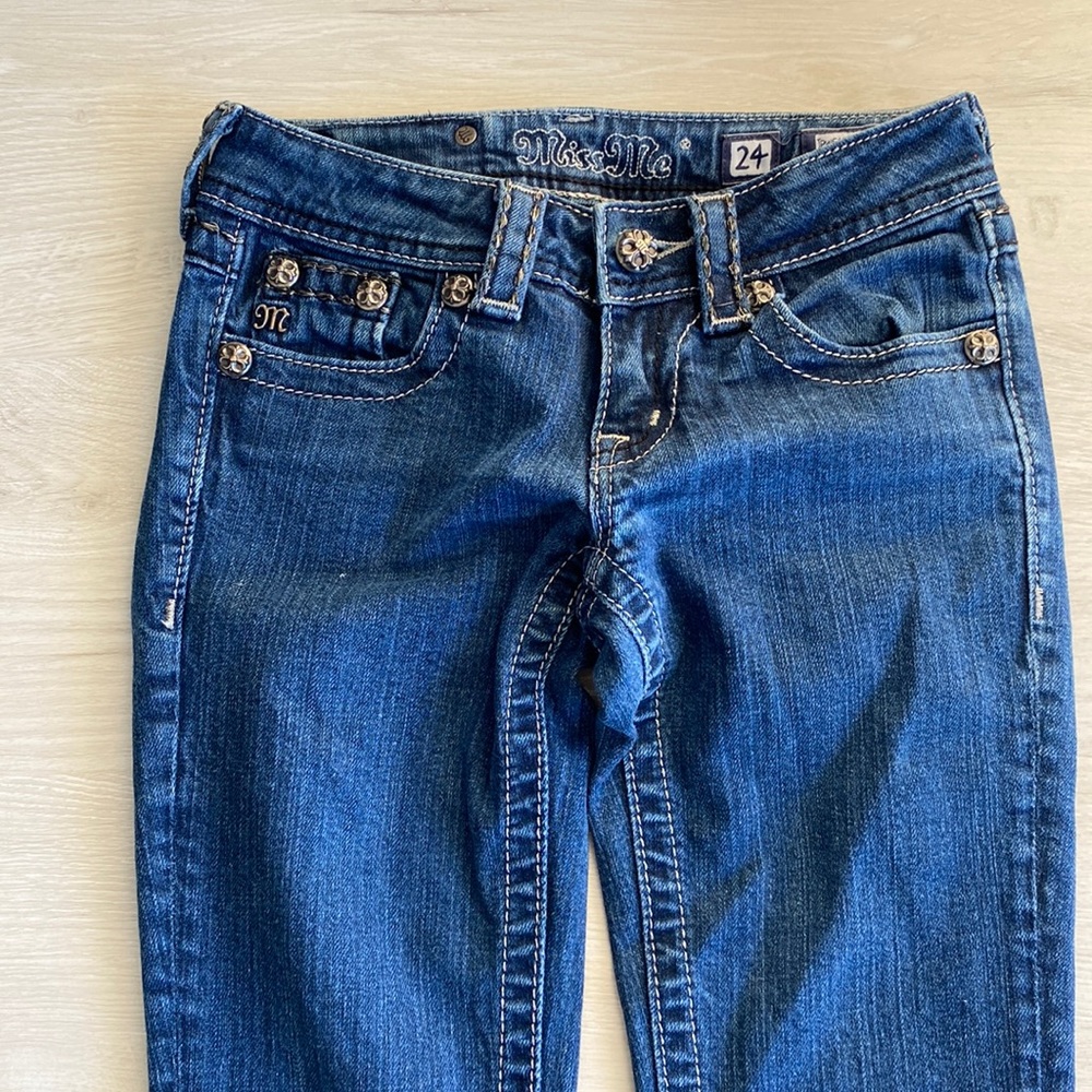Miss Me Women's Skinny Jeans JPW5123SK-4 Dark Wash Embellished Pockets Size 23